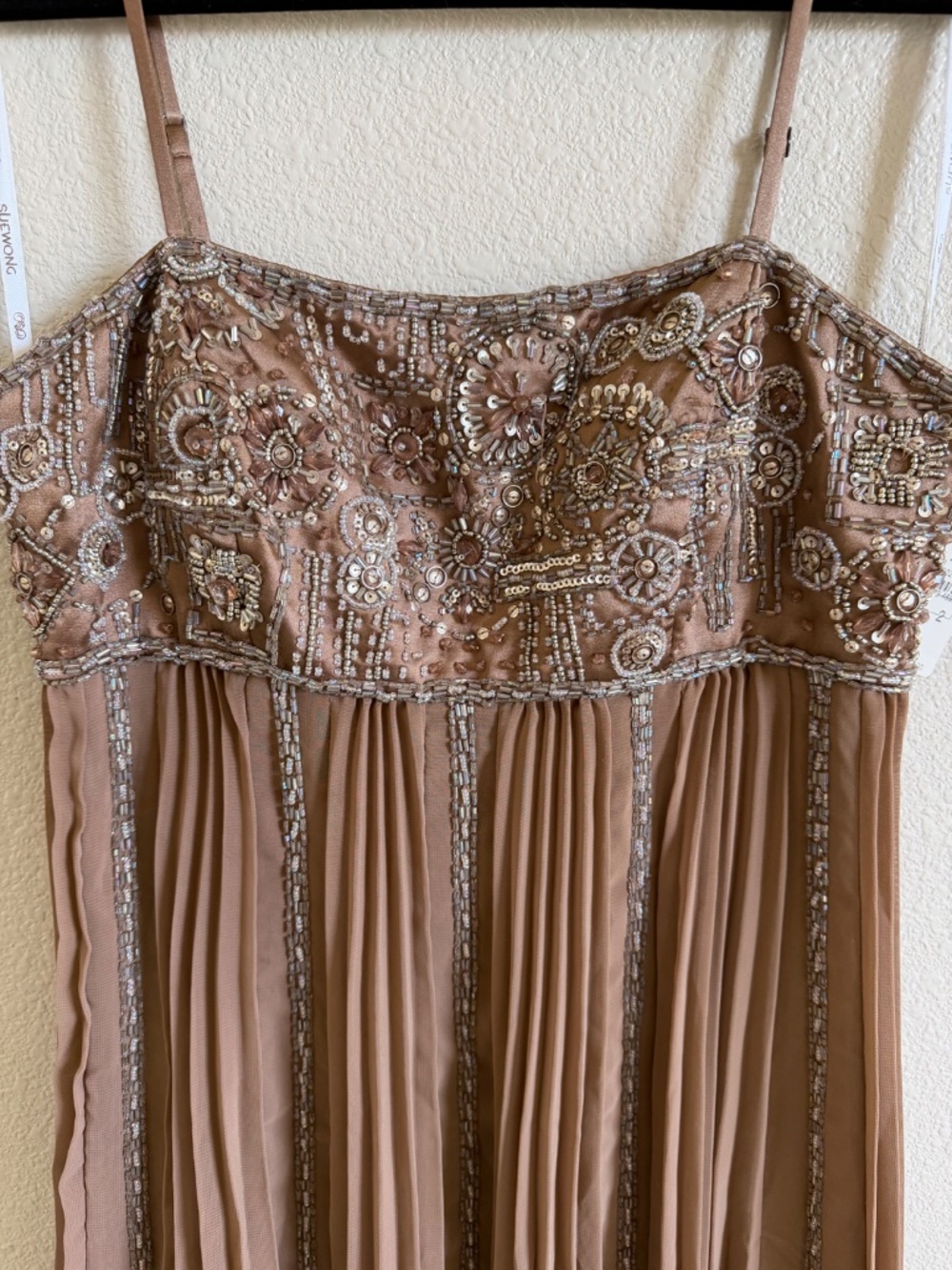 Sue Wong Nocturne Beaded Empire Pleated Bubble Hem Cocktail Dress 2 NWT / Flaw* - Picture 6 of 9